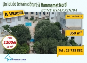 Un lot de terrain  Zone KHARROUBA de 350m²