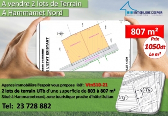 Vente Terrain Zone Touristique