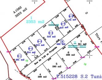 Terrain nu de 210 m² à kharrouba Hammamet